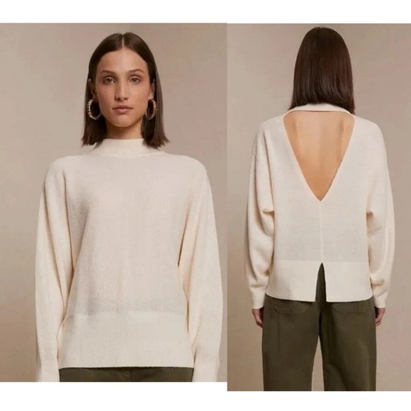 A.L.C. Sweaters - A.L.C. Sierra Cream Wool Bend Open Back Sweater size Small